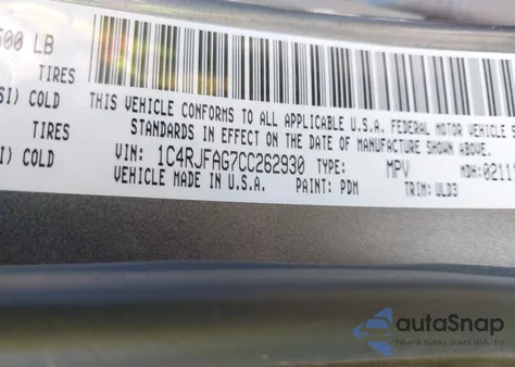 2012 Jeep Grand Cherokee Laredo z USA, uszkodzony, nr VIN 1C4RJFAG7CC262930